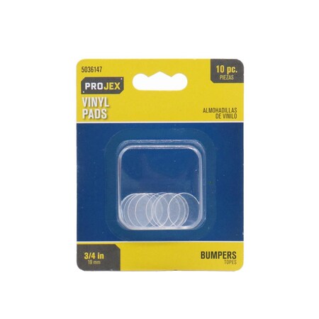 Posdatas 0.75 in. Vinyl Round Protective Pad, Clear, 10PK PO3306865